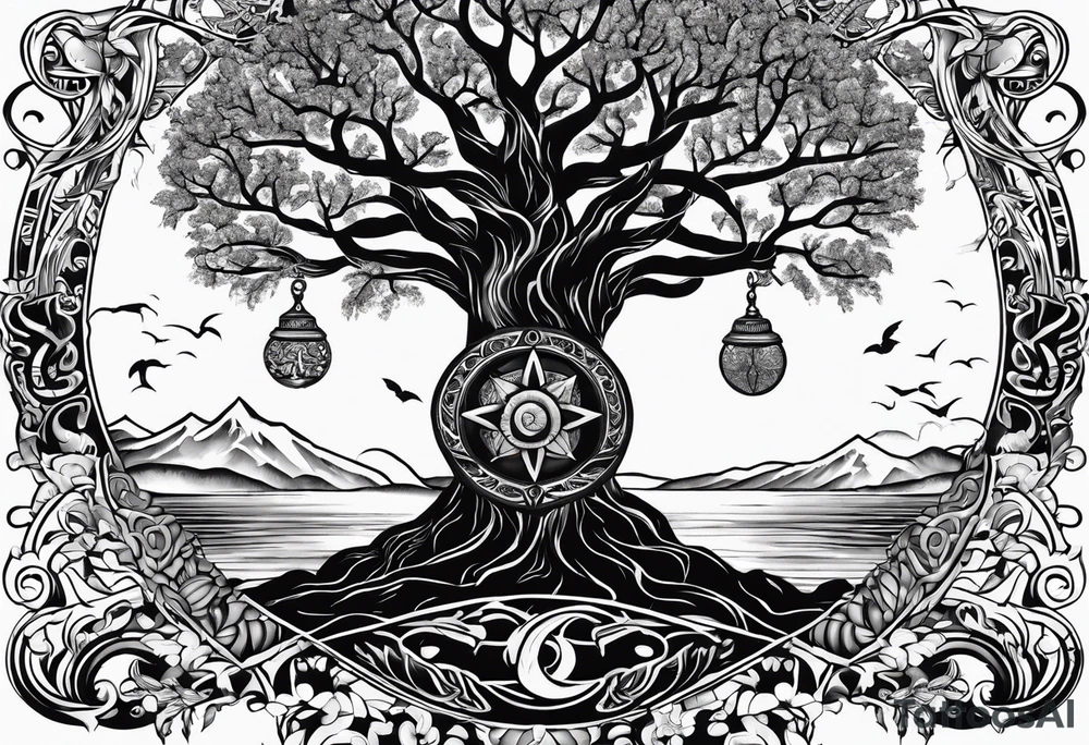 The tree of life, but a marine corps type of theme tattoo idea