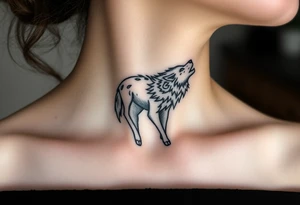 A  wolf snarling as a sheep  mystical creature tattoo idea