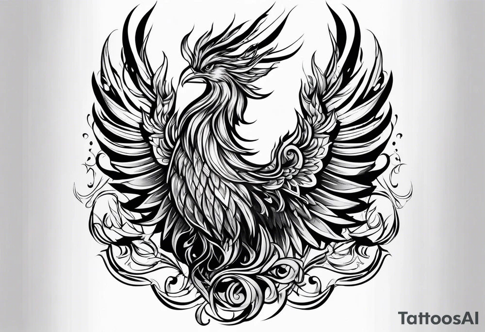 phoenix in fire tattoo idea