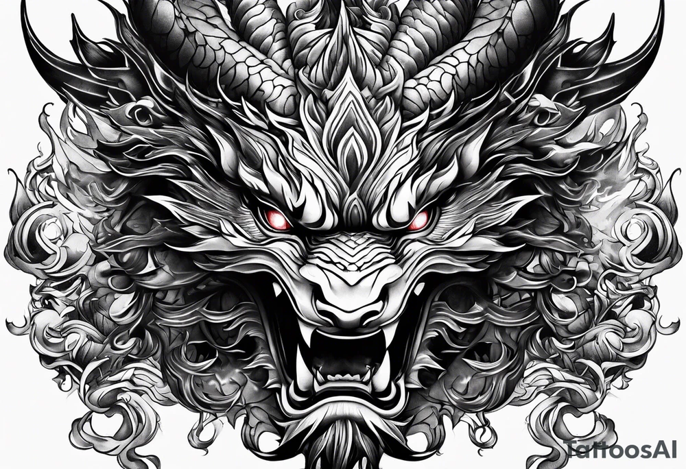 firedragon mask tattoo idea