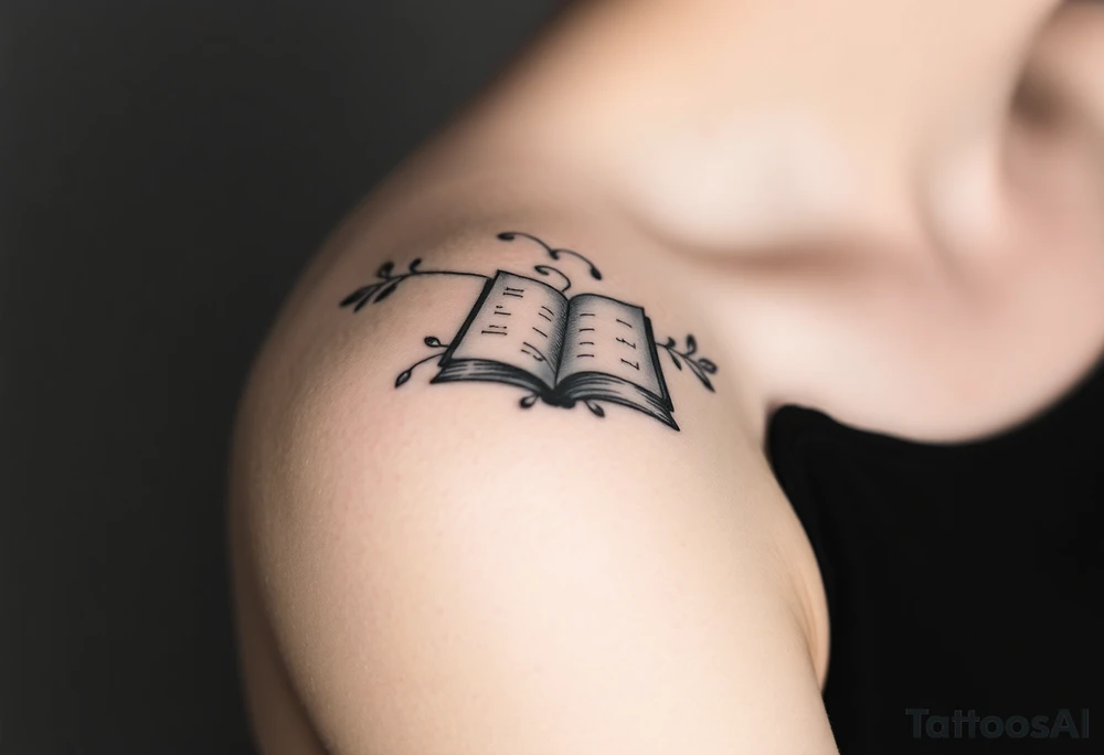 A book related tattoo for a fantasy reader tattoo idea