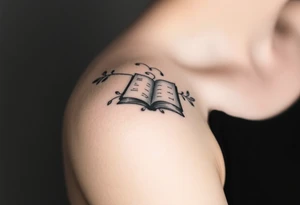 A book related tattoo for a fantasy reader tattoo idea