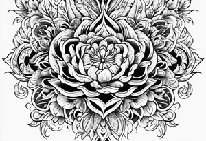 ornate vertical floral sternum tattoo tattoo idea