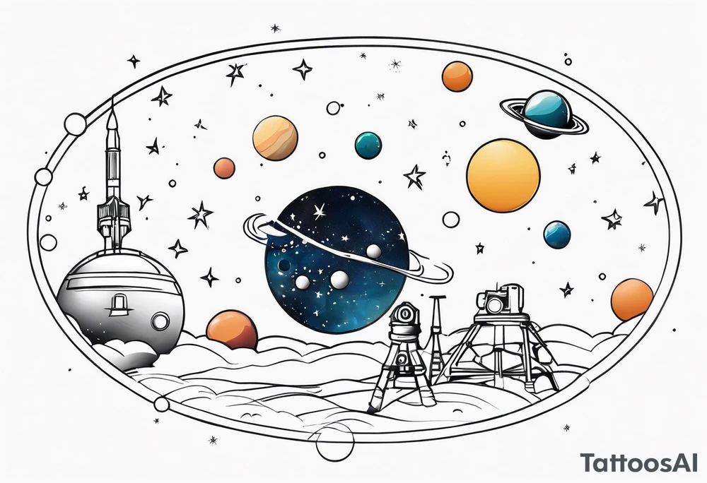 Bubbles outer space telescope tattoo idea