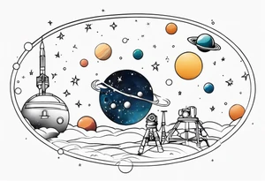 Bubbles outer space telescope tattoo idea