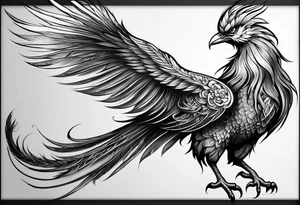 graceful asian style phoenix with extra long tail feathers and a long neck and large feathers
arm tattoo tattoo idea