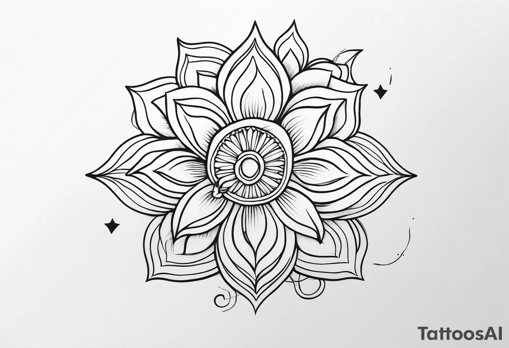 Sol com flor tattoo idea