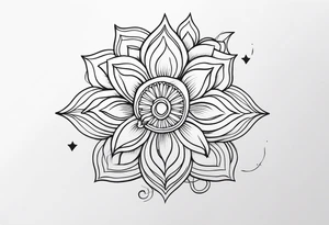 Sol com flor tattoo idea