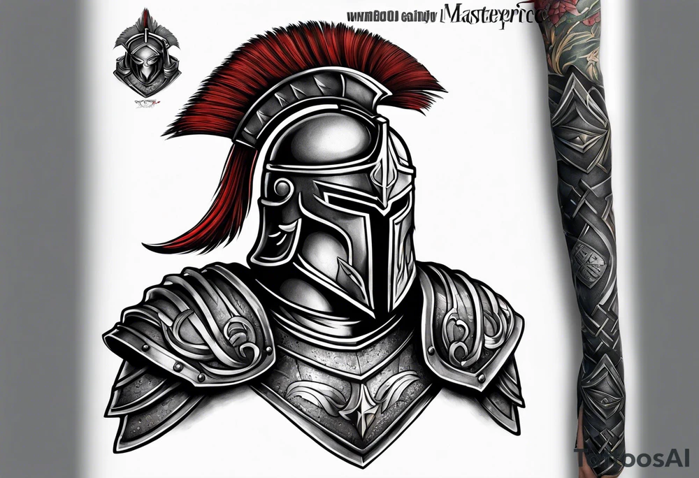 Spartan armor sleeve tattoo idea