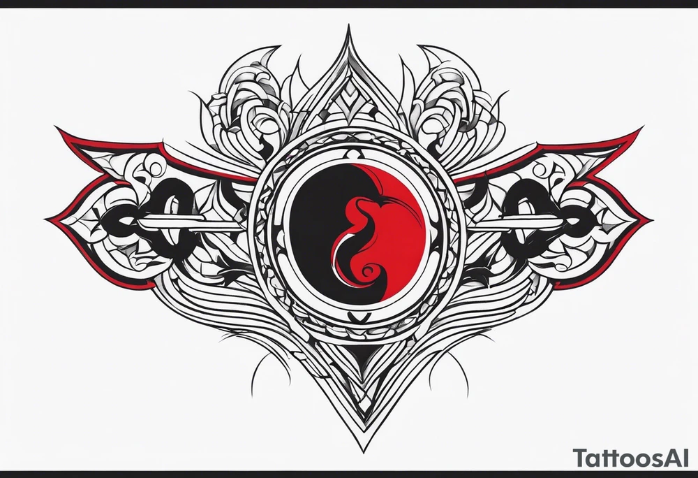 Simple design black and red tattoo for men tattoo idea