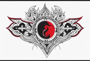 Simple design black and red tattoo for men tattoo idea