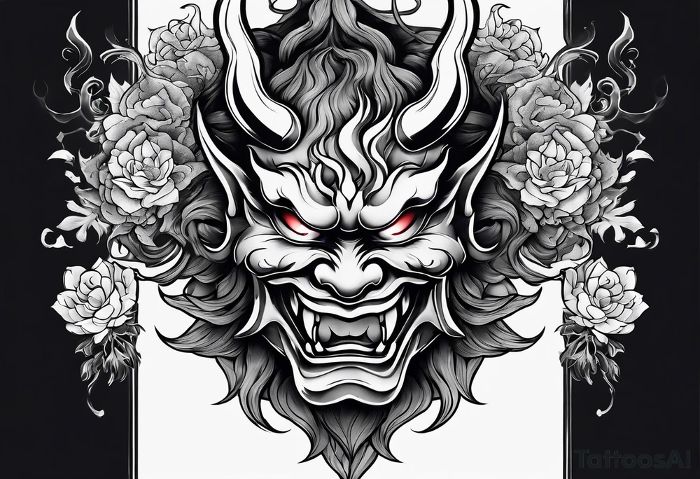 hannya and smoke tattoo idea