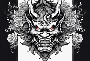 hannya and smoke tattoo idea