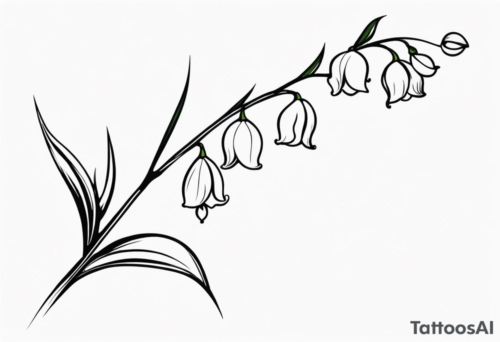 Sideways Stem of lily of the valley tattoo idea