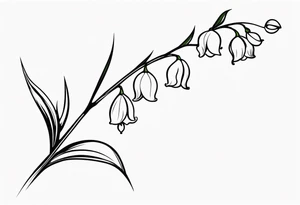 Sideways Stem of lily of the valley tattoo idea