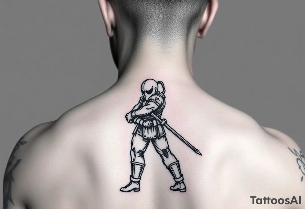 Husarz fighter tattoo standing side ways tattoo idea