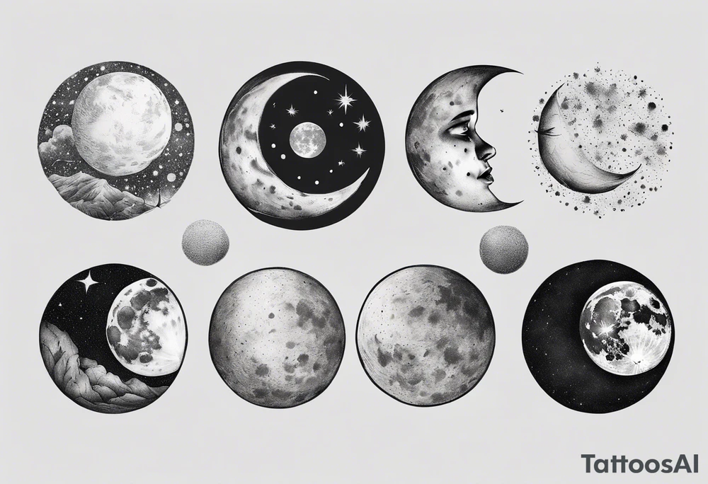 Realistic moon tattoo idea