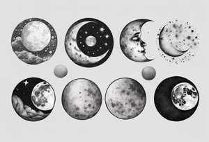 Realistic moon tattoo idea