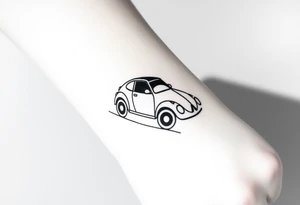 Ladybug driving car tattoo idea