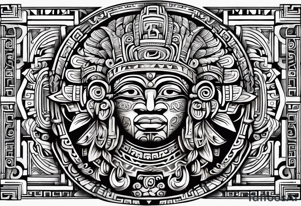 Glyph Mayan sculpture tattoo idea