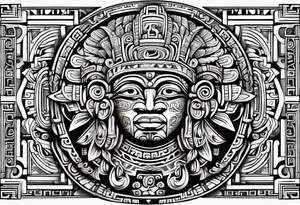 Glyph Mayan sculpture tattoo idea