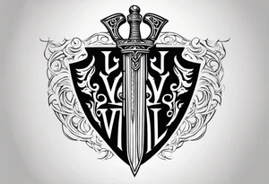 Valhalla sword shield tattoo idea