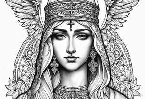 orthodox  CROS WITH ANGEL tattoo idea