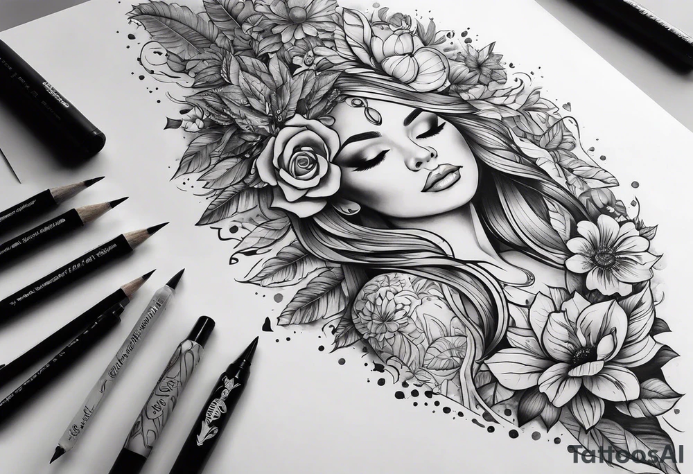 Design me a sleeve that shows appreciation for life, compassion and love for others and myself, love for life and the world and nature, gratitude for friends and family and a desire to experience life and living it to the fullest tattoo idea