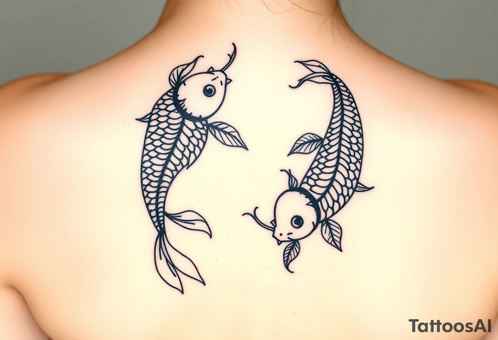 Koi fish and dragon tattoo idea