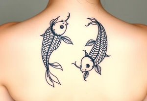 Koi fish and dragon tattoo idea