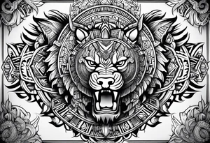 Aztec animal tattoo idea