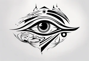 Abstract eye of horus melting tattoo idea