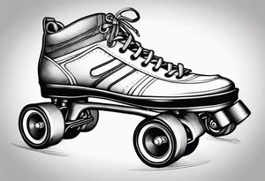 Rollerskates with boombox tattoo idea