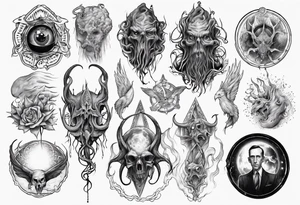 lovecraft myth tattoo for forearm tattoo idea