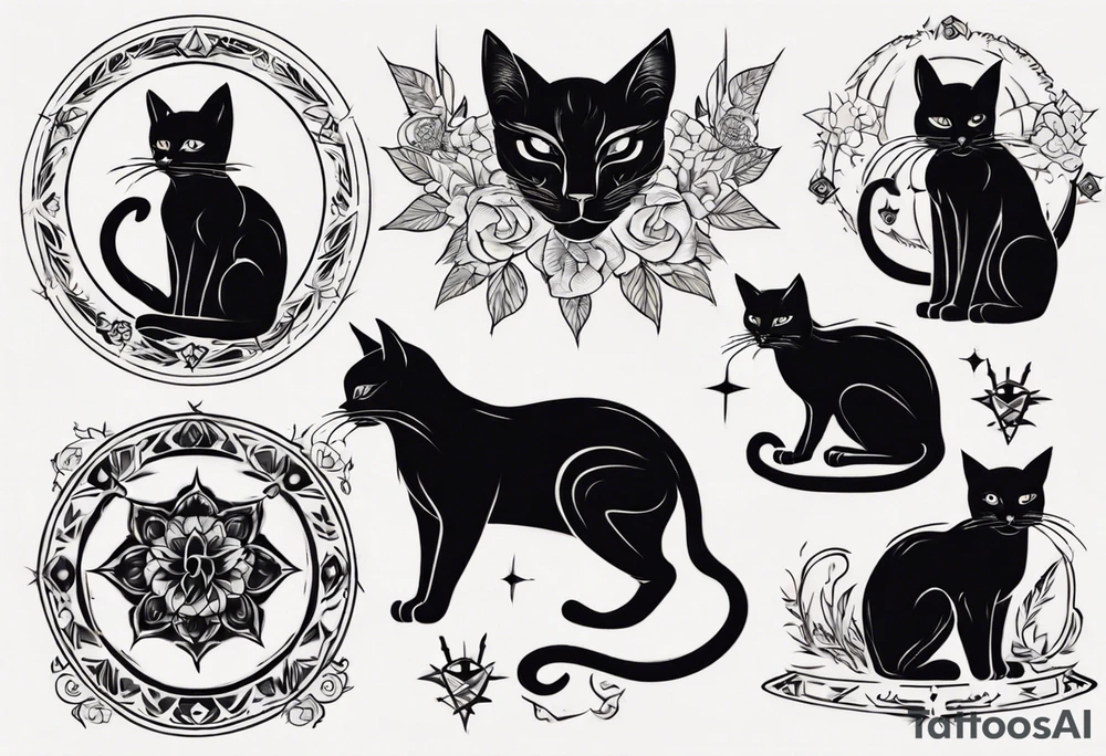 black cat tattoo idea