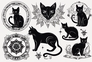 black cat tattoo idea