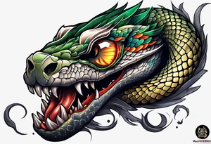 snake sleeve tattoo with skull tattoo idea