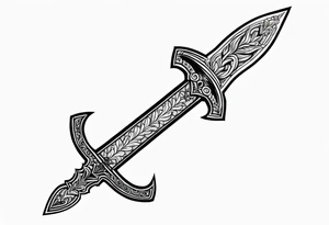 the high part of a knigh, with a sword over his shoulder. Looking sideways tattoo idea