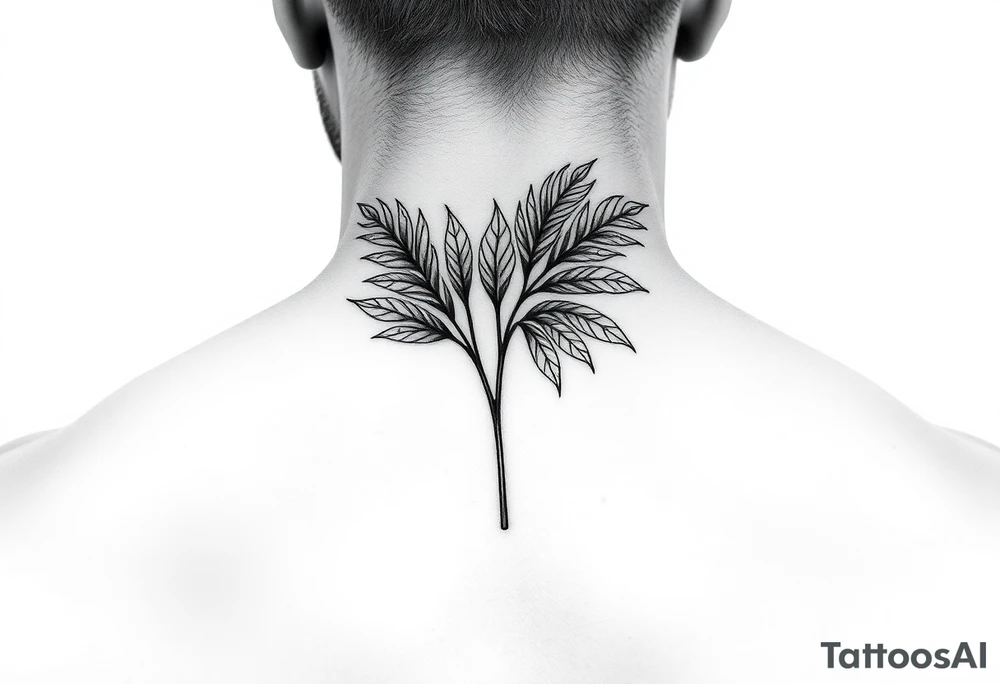 palm leaves neck tattoo tattoo idea