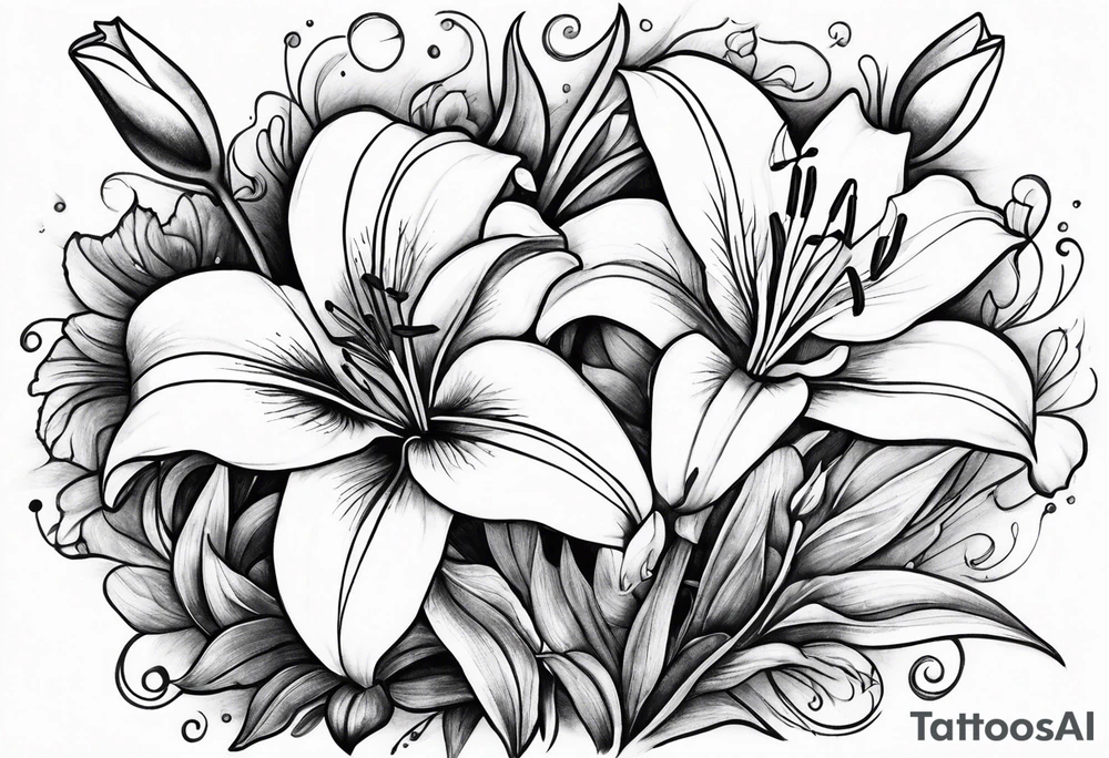 lilies growing tattoo idea