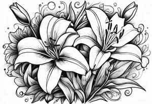 lilies growing tattoo idea