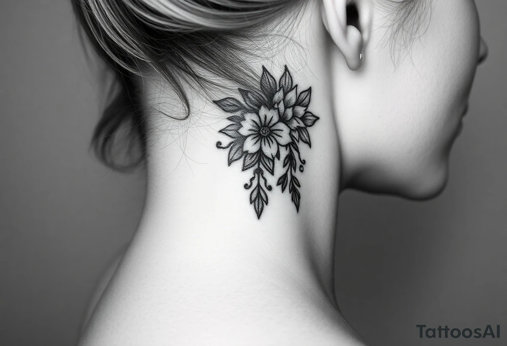 Back of neck tattoo idea