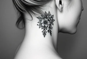 Back of neck tattoo idea