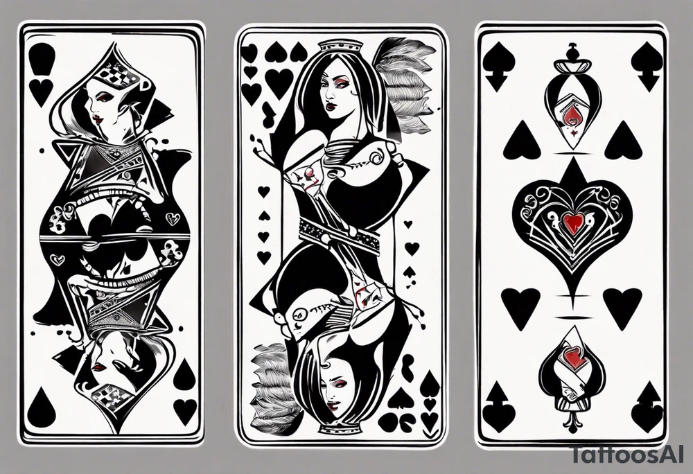 queen of hearts card tattoo idea