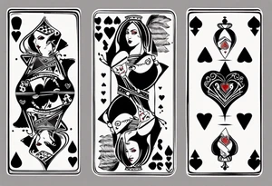 queen of hearts card tattoo idea