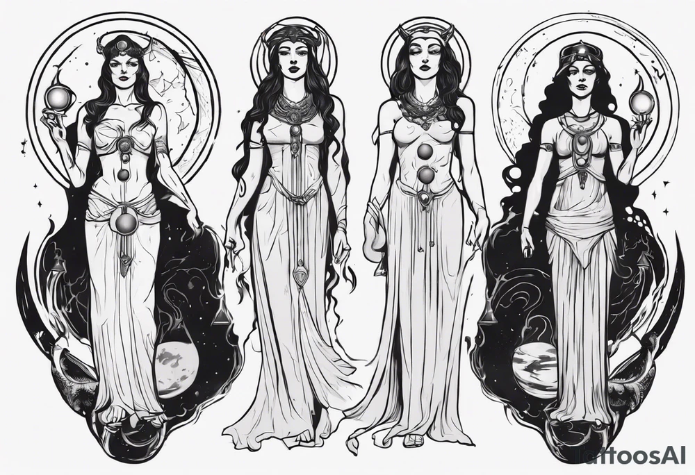 The High Priestesses. Hecate, Artemis and Selene in One. Representing Magic, Intuition and The Moon. tattoo idea