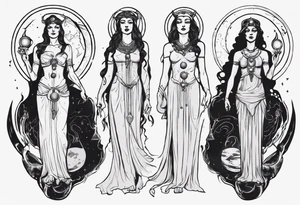 The High Priestesses. Hecate, Artemis and Selene in One. Representing Magic, Intuition and The Moon. tattoo idea