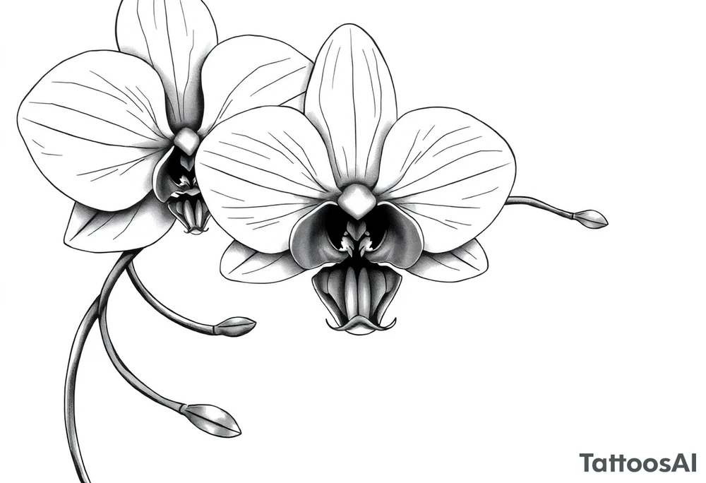 Orchid realistic with a mix with vagin tattoo idea