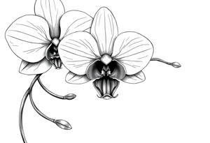 Orchid realistic with a mix with vagin tattoo idea