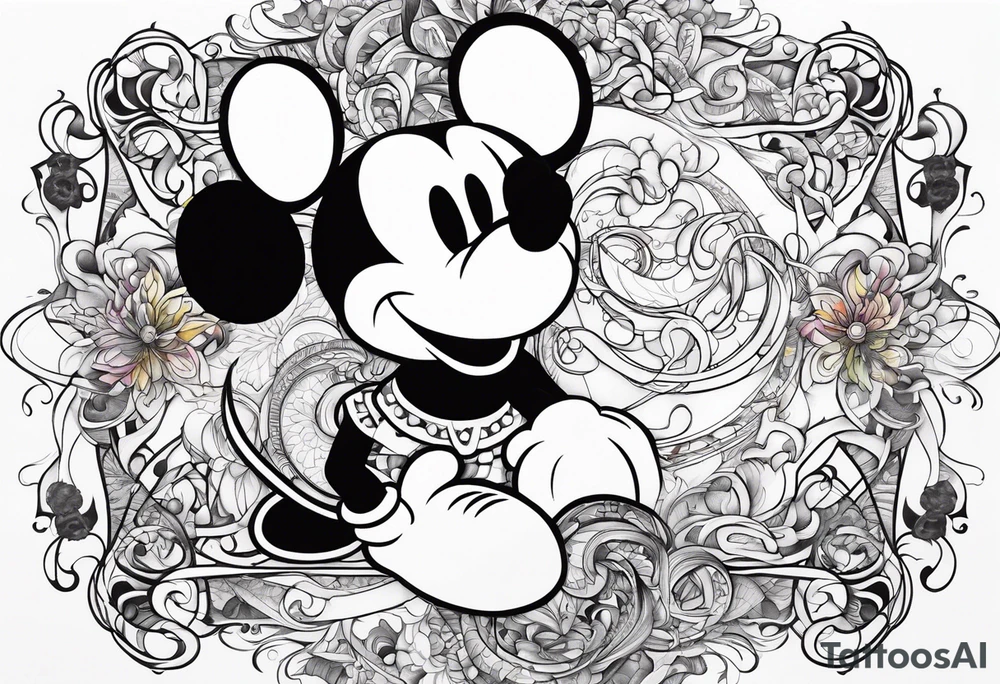 Mentally insane mickey mouse tattoo idea